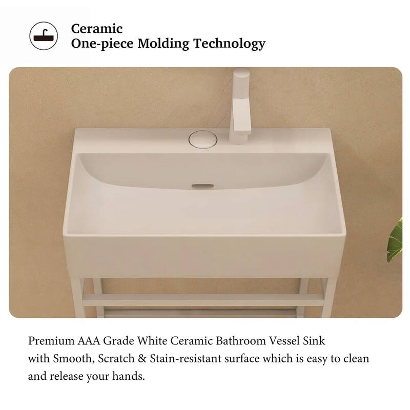 24" Freestanding Bathroom Vanity with Ceramic Sink - 23.62'' x13.98'' x 33.46''
