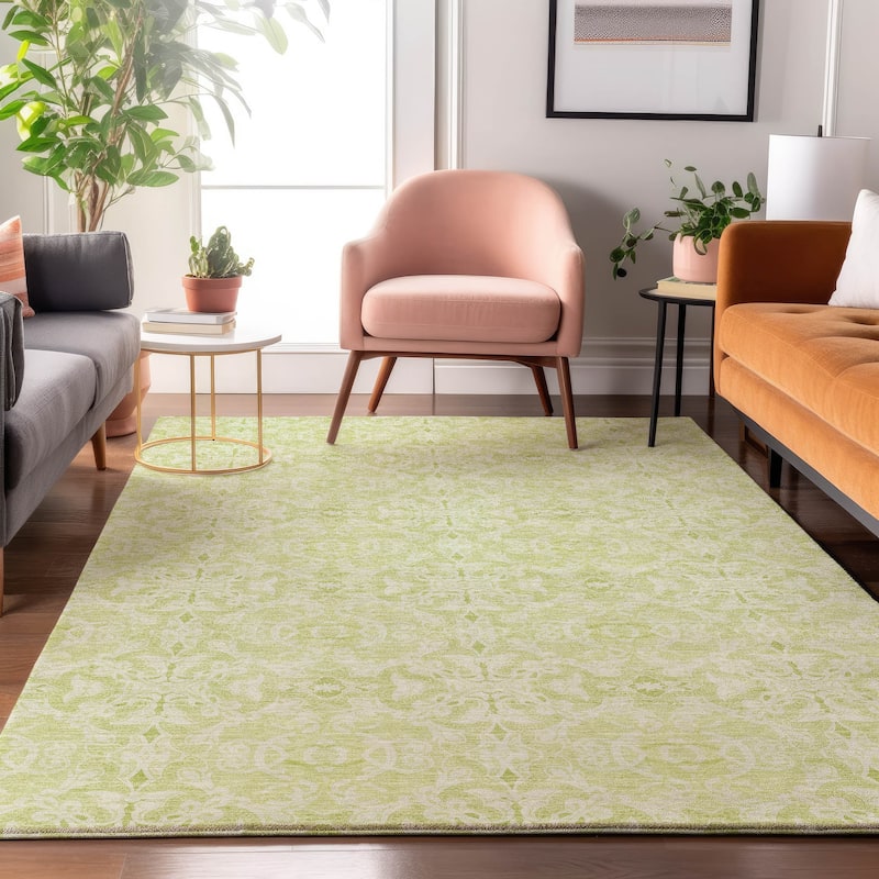 Premium Washable Super Soft Boho Crest Mayfield Rug - Aloe - 3' x 5' - Rectangle