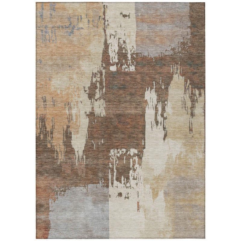 Machine Washable Indoor/ Outdoor Contemporary Fusion Chantille Rug