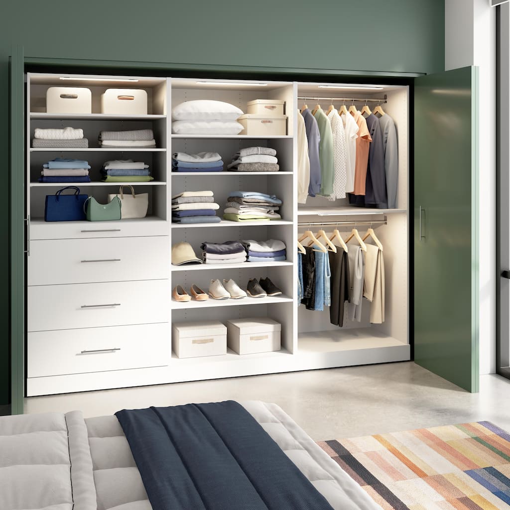 Bestar Florence 107W x 25D Walk-In Closet Organizer System, Slab