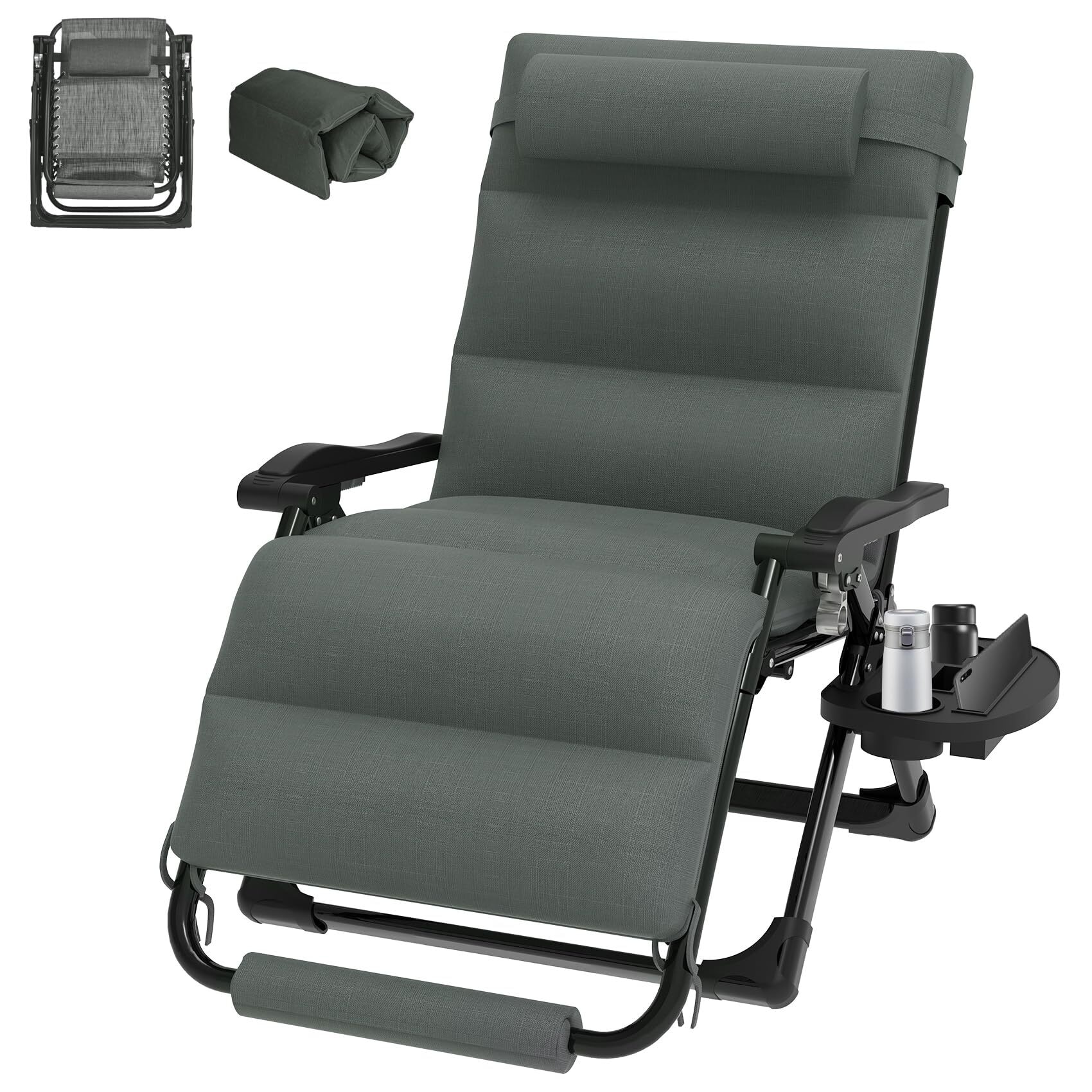 Outdoor Patio Oversized 27 In Zero Gravity Chair Reclining Camping