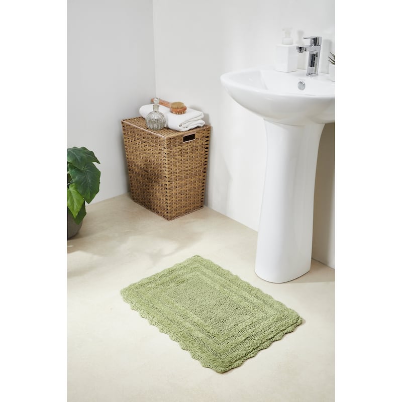Better Trends Bath Rugs Set 100% Cotton Soft & Water Absorbent Tufted Bathroom Rug for Shower, Sink Bath Mats Lilly Crochet