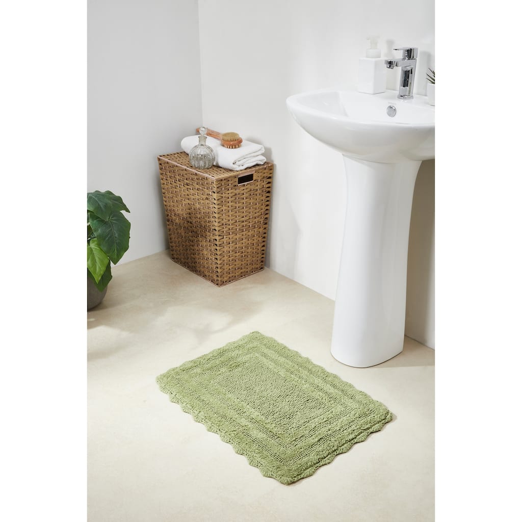 Better Trends Bath Rugs Set 100% Cotton Soft & Water Absorbent Tufted Bathroom Rug for Shower, Sink Bath Mats Lilly Crochet