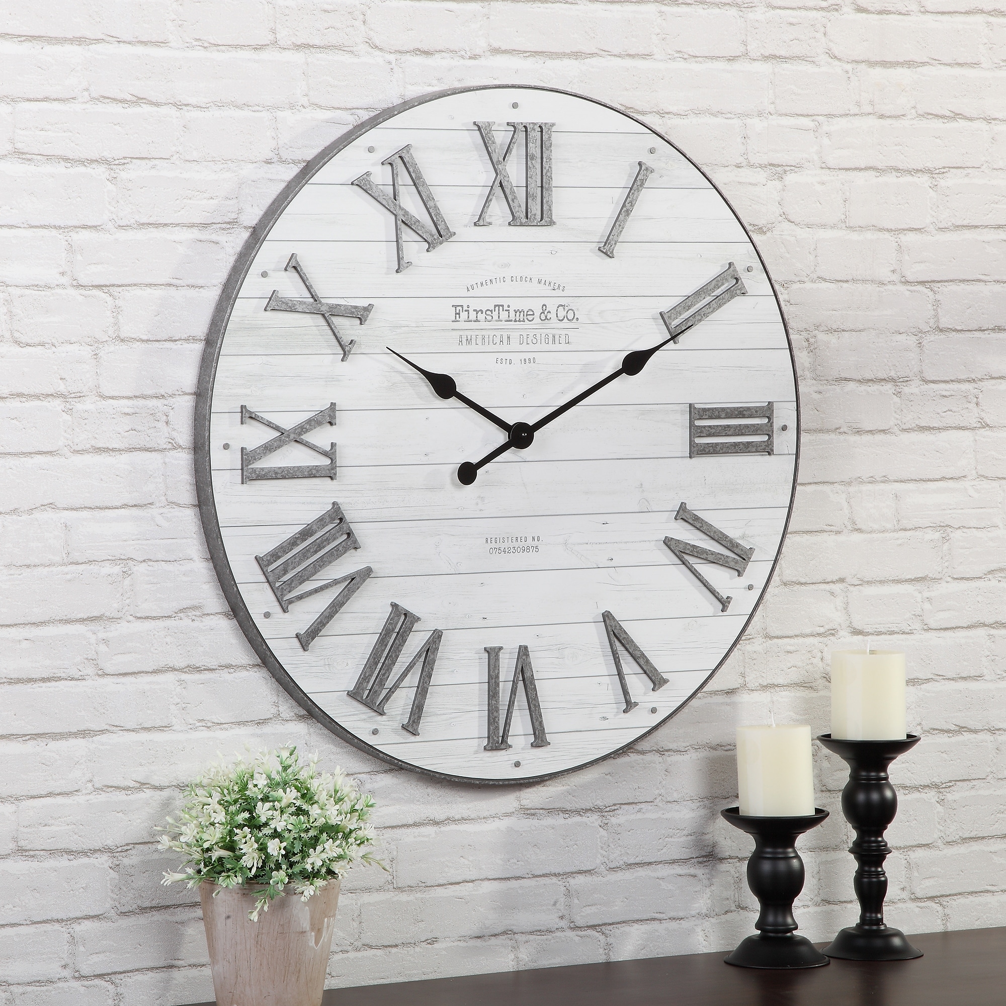 Shop Firstime Co Emmett Farmhouse Shiplap Wall Clock American
