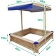 preview thumbnail 4 of 6, Wooden Sandbox w/Adjustable Canopy,Children's Wooden Sandbox with Covers