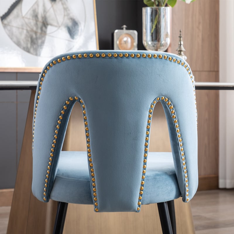 Modern Velvet Upholstered Dining Chairs Set of 6