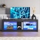preview thumbnail 27 of 28, Entertainment Center LED TV Stand for 55 Inch TV Black Marble