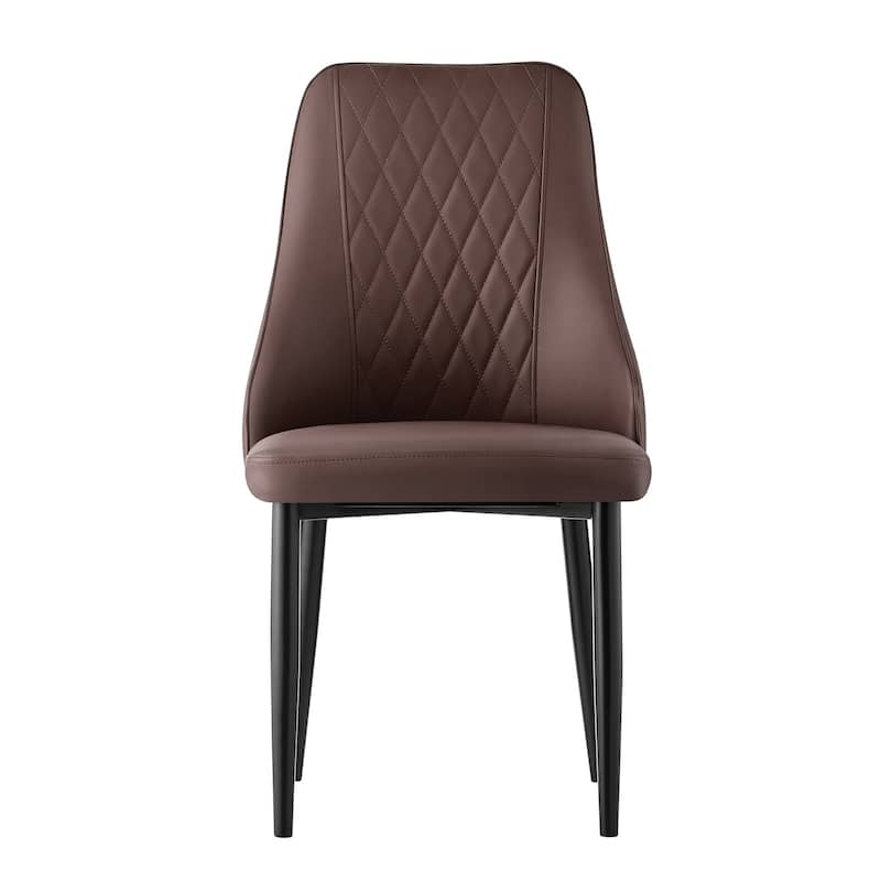 Faux Leather Upholstered Dining Chairs Set of 2 - 35.63"H x 17.72"W x 17.32"D