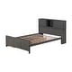 preview thumbnail 10 of 22, Full Platform Bed with 2-Drawers, Storage Headboard and Sliding Door, Grey