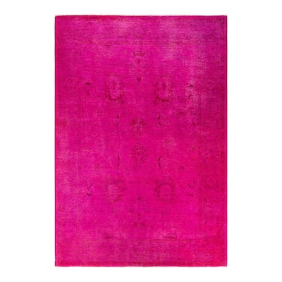 Vibrance, One-of-a-Kind Hand-Knotted Area Rug - Pink, 6' 1" x 8' 10" - 6' 1" x 8' 10"