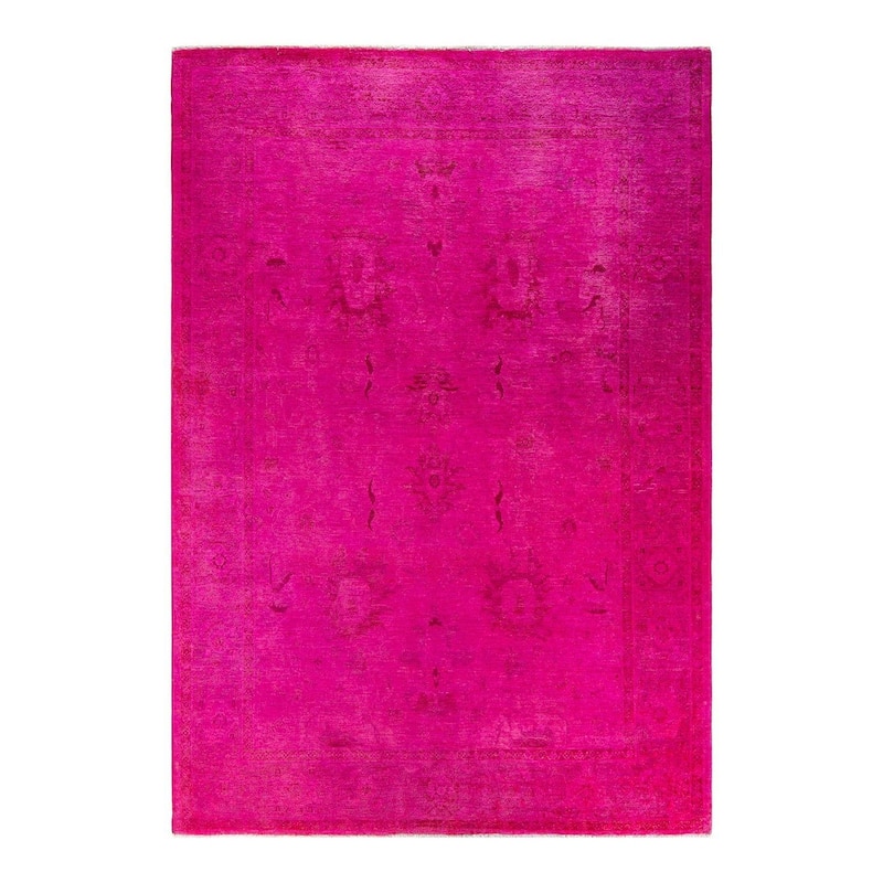 Vibrance, One-of-a-Kind Hand-Knotted Area Rug - Pink, 6' 1" x 8' 10" - 6' 1" x 8' 10"