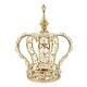 preview thumbnail 8 of 17, Crystal Bead Crown Decor Centerpiece Accent Piece Tabletop with Mirror 7'' H x 6'' D - Gold