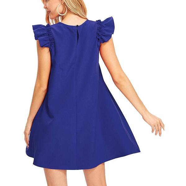 Shop Romwe Women S Ruffle Trim Sleeve Summer Beach A Line Loose