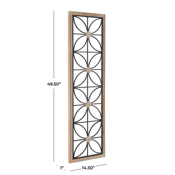 Black Metal Floral Home Wall Decor with Brown Frame - Bed Bath & Beyond ...