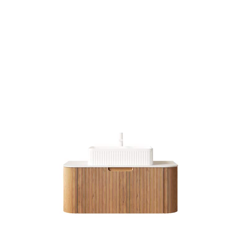 Wall-Mounted Floating Bathroom Vanity with Sink