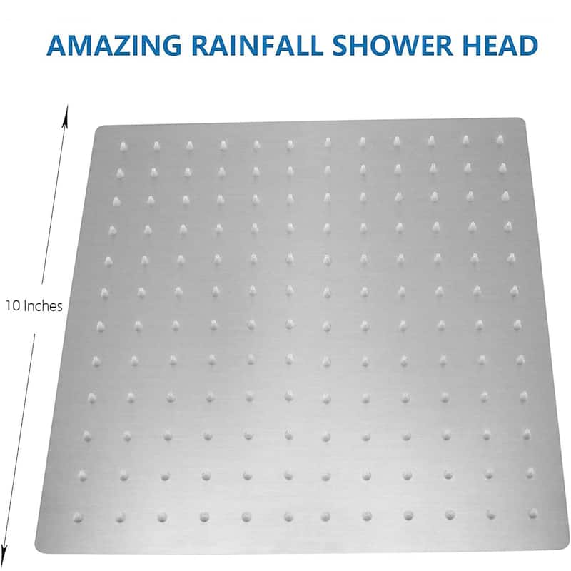 10" Square Rainfall & High Pressure Bath Shower head