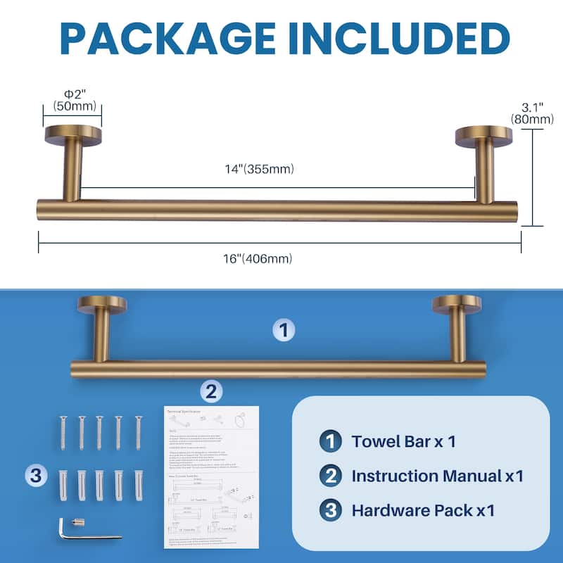 WOWOW Mutiple Length Wall Mounted Stainless Steel Towel Bar