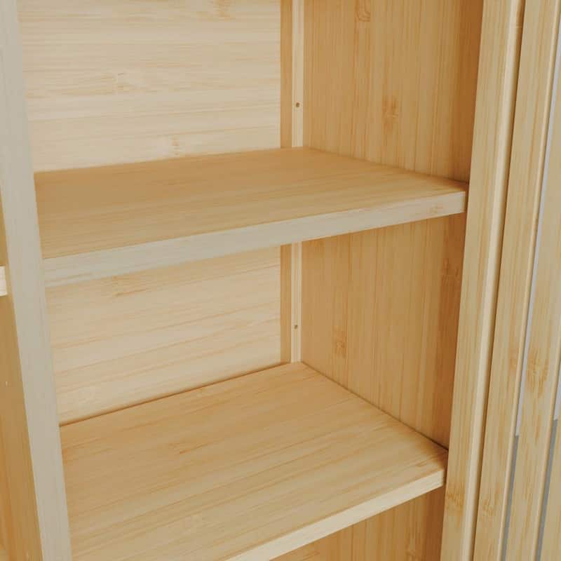 31" Large-Capacity Bamboo Single-Door Storage Shelves