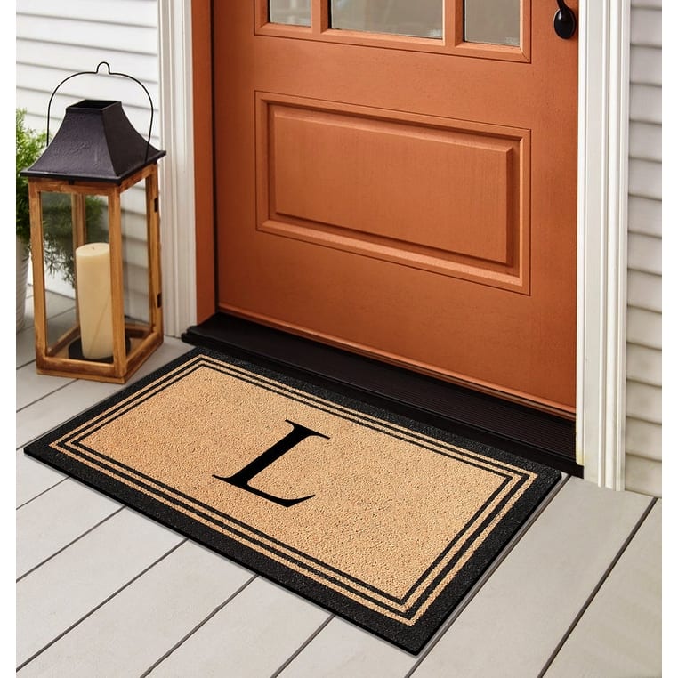 A1HC Natural Coir Doormat with Heavy Duty PVC Backing,0.75 Inch Pile Height, Perfect for Outdoor Use