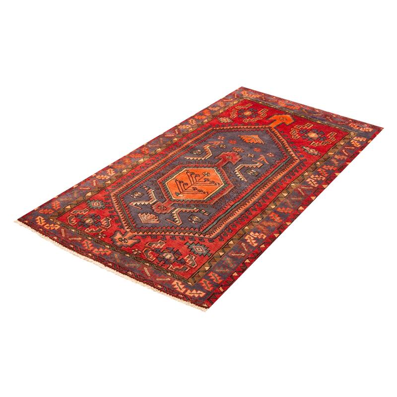ECARPETGALLERY Hand-knotted Andelz Red Wool Rug - 3'11 x 6'9