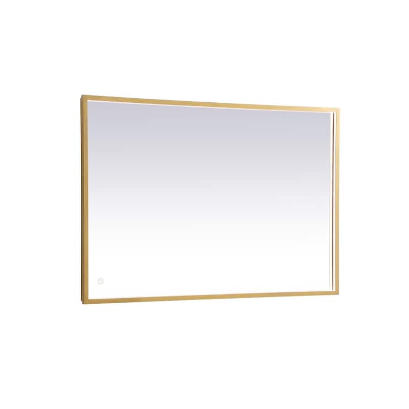 Indigo Home 27x40 inch LED mirror with adjustable color temperature - Brass
