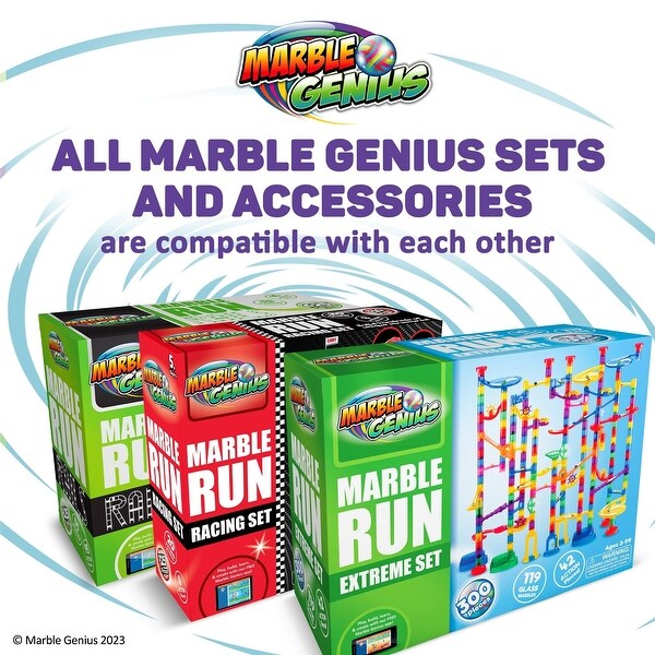 Marble Genius 300-Piece Marble Run Maze Track, Extreme Set for