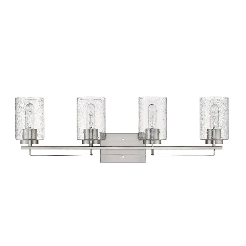 Modern Flush Mount Wall Light Fixture with Clear Bubble Glass Shade and LED Compatible for Bedroom