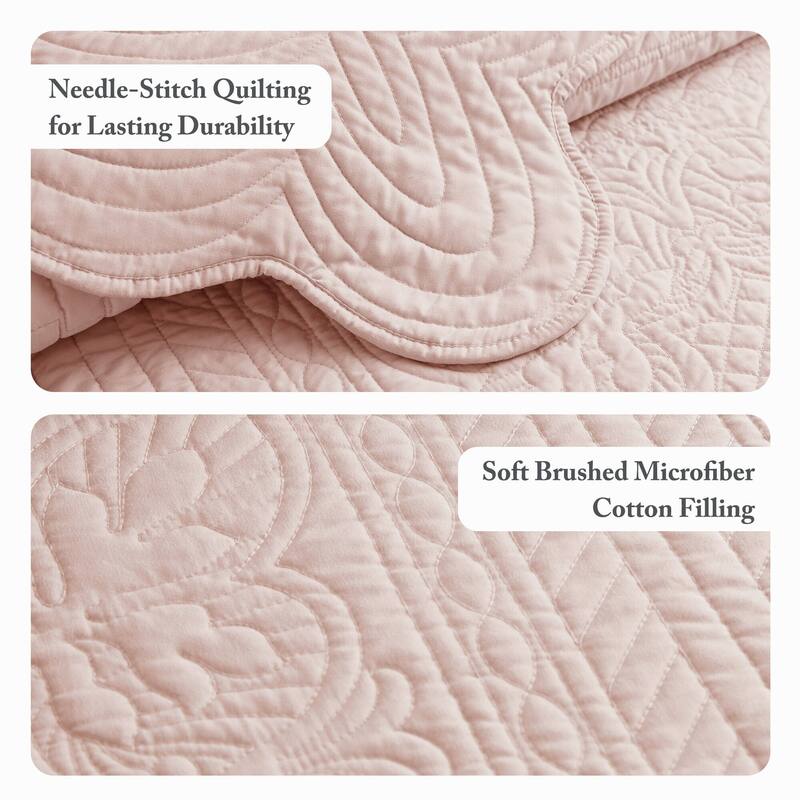 Madison Park Marino 3 Piece Reversible Scalloped Edge Quilt Set