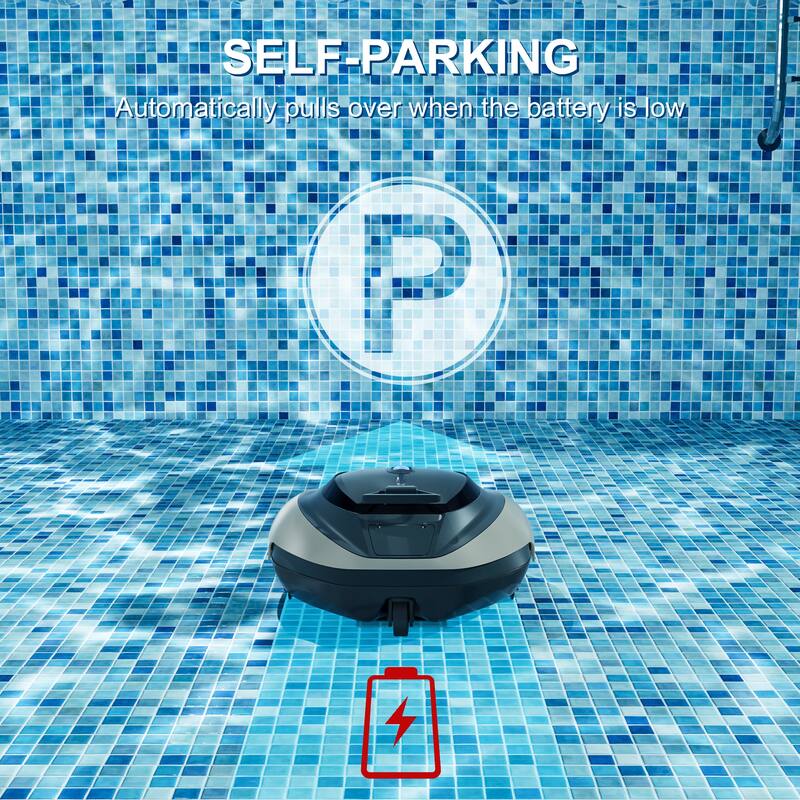 Cordless Robotic Pool Cleaner, Pool Vacuum Robot for Up to 850 Sq.ft,90 Mins Runtime