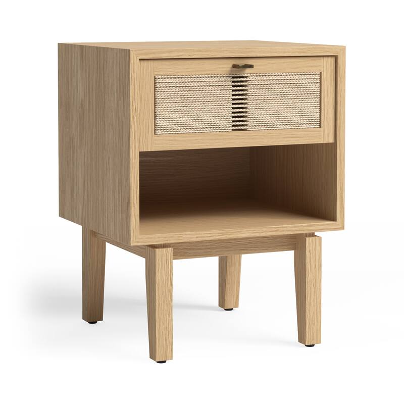 Studio London Oak End Wooden Table Night Stand with Storage Drawer