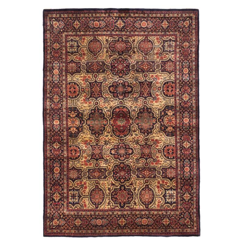 ECARPETGALLERY Hand-knotted Mirzapur Dark Navy Wool Rug - 4'8 x 6'8