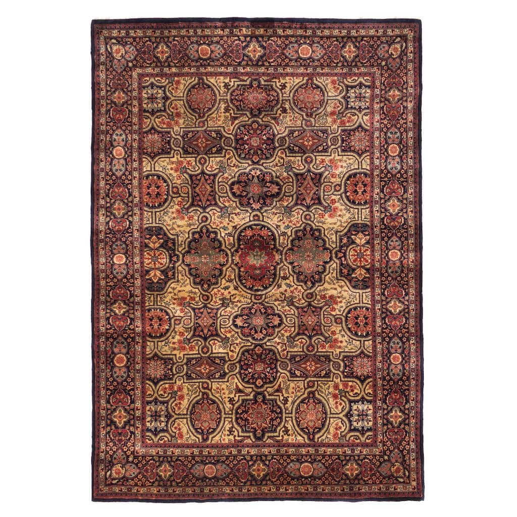 ECARPETGALLERY Hand-knotted Mirzapur Dark Navy Wool Rug - 4'8 x 6'8