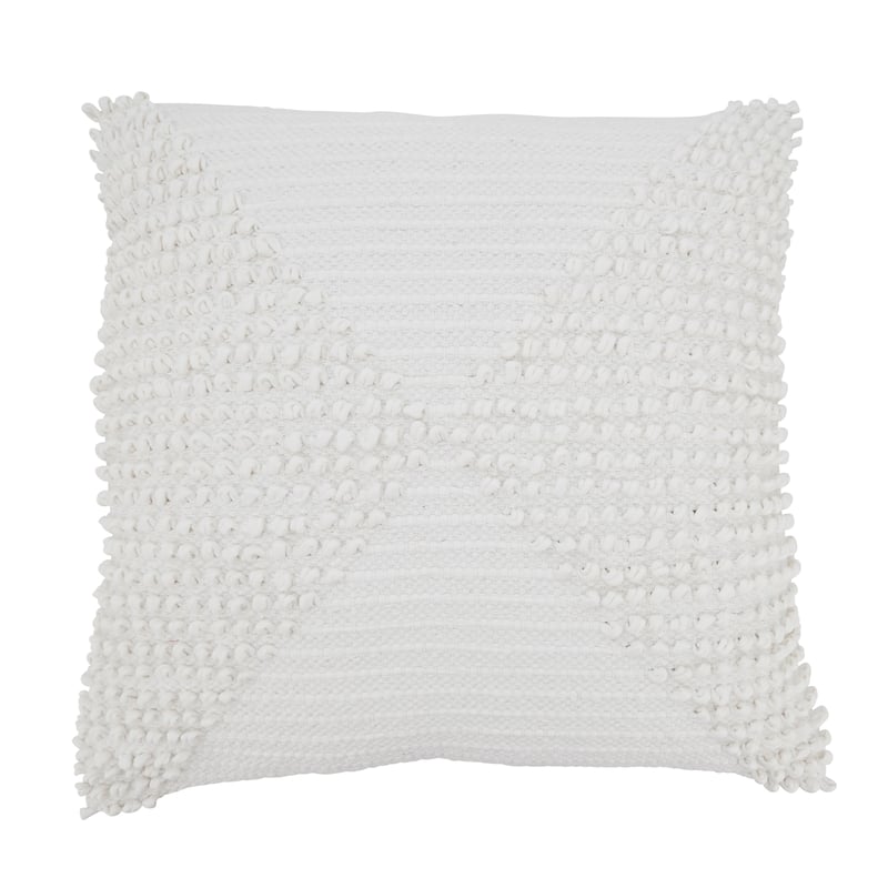 Textured Woven Diamond Throw Pillow - 20"x20" - Cover Only - Ivory