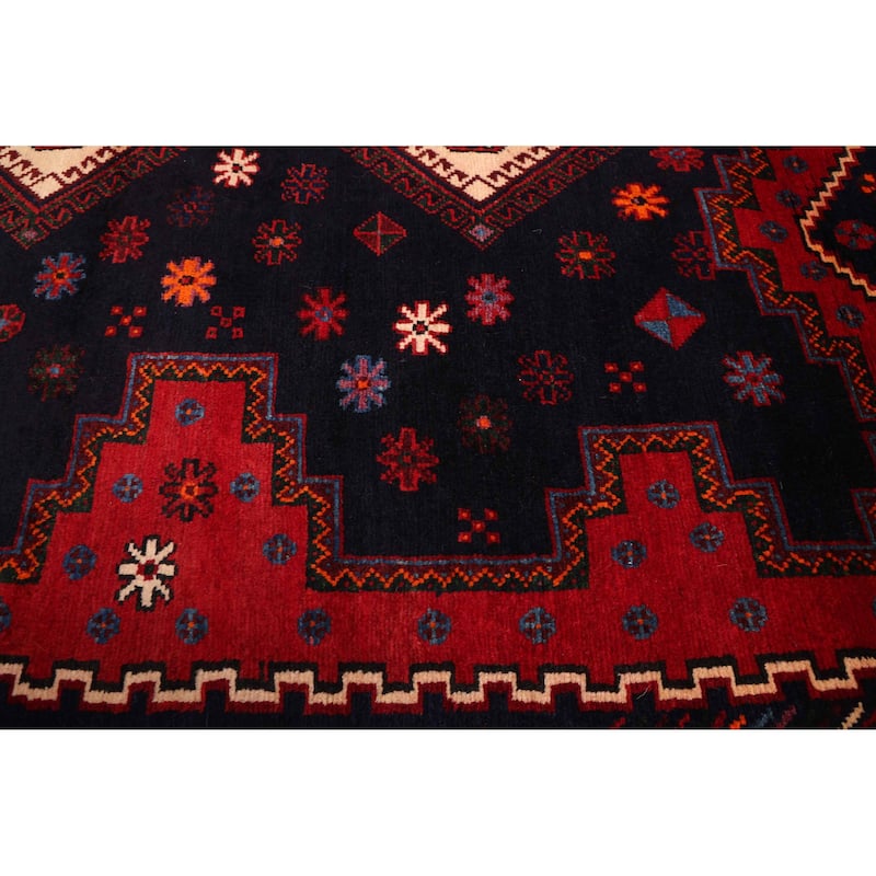 ECARPETGALLERY Hand-knotted Melis Dark Navy Wool Rug - 5'5 x 7'1