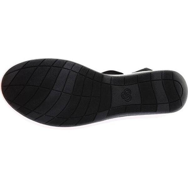 Clarks Women S Step Cali Palm Strappy Sandal Black Textile Knit