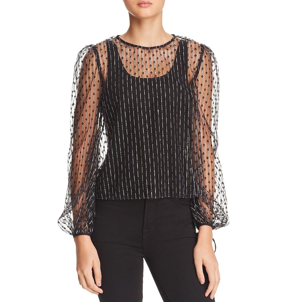 Shop The East Order Womens Pippi Blouse Sheer Striped Xs Free