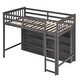preview thumbnail 16 of 16, Twin Size Loft Bed with 8 Open Storage Shelves and Built-in Ladder