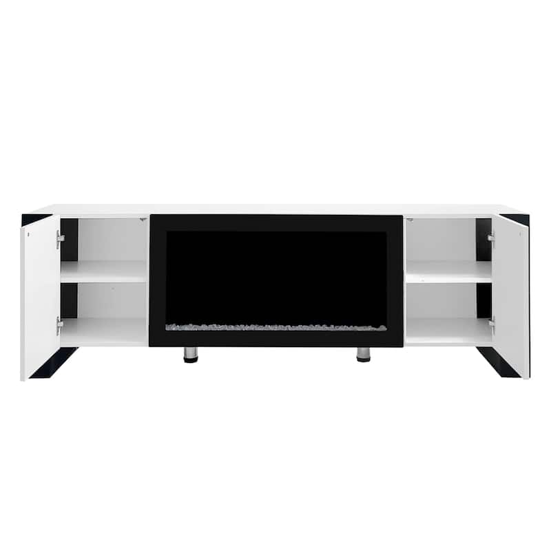 Modern TV Stand/High Gloss Entertainment Center with 2 Cabinets