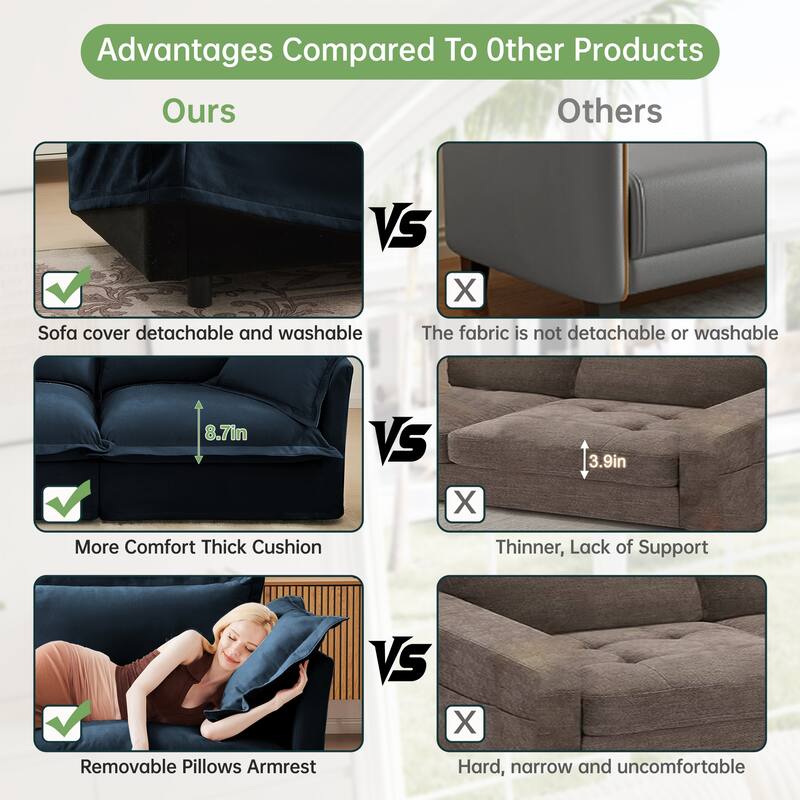Upholstered Armchair Set of 2, Living Room Reading Chair with High Back Pillows, Removable Chair, Cover Modern Single Sofa Chair