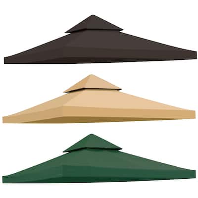 2-Tier Replacement Canopy Top Outdoor Garden Gazebo Roof - 10' x 10'