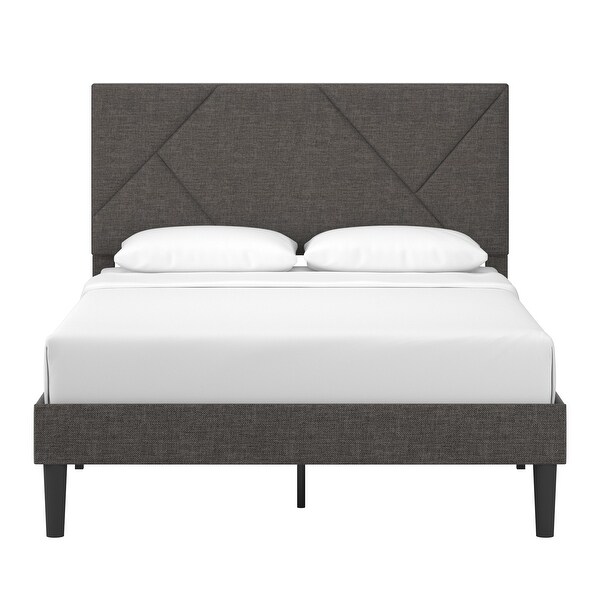 Allenspark Upholstered Platform Bed with Geometric Headboard