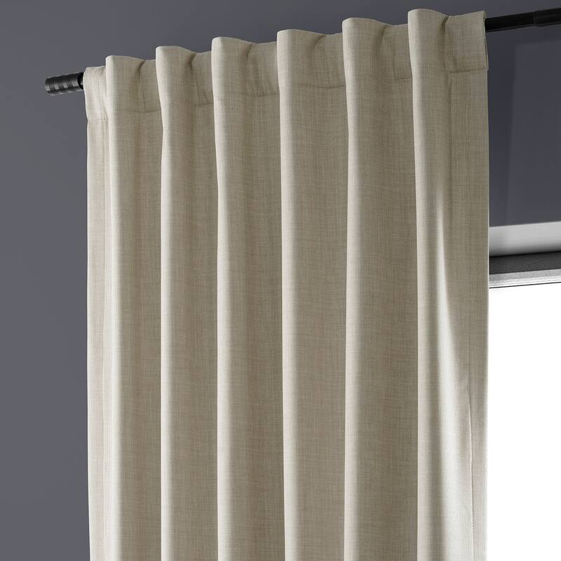 Exclusive Fabrics Performance Linen Luxury Blackout Curtains (1 Panel) - Thermal Insulation, Elegant Blackout Drapery