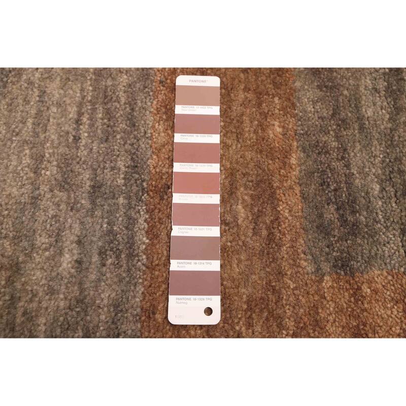 ECARPETGALLERY Hand-knotted Peshawar Ziegler Brown Wool Rug - 4'11 x 6'10