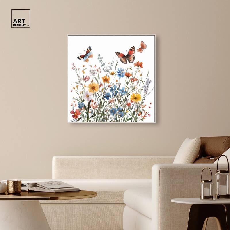 Garden of Fluttering Canvas by Art Remedy
