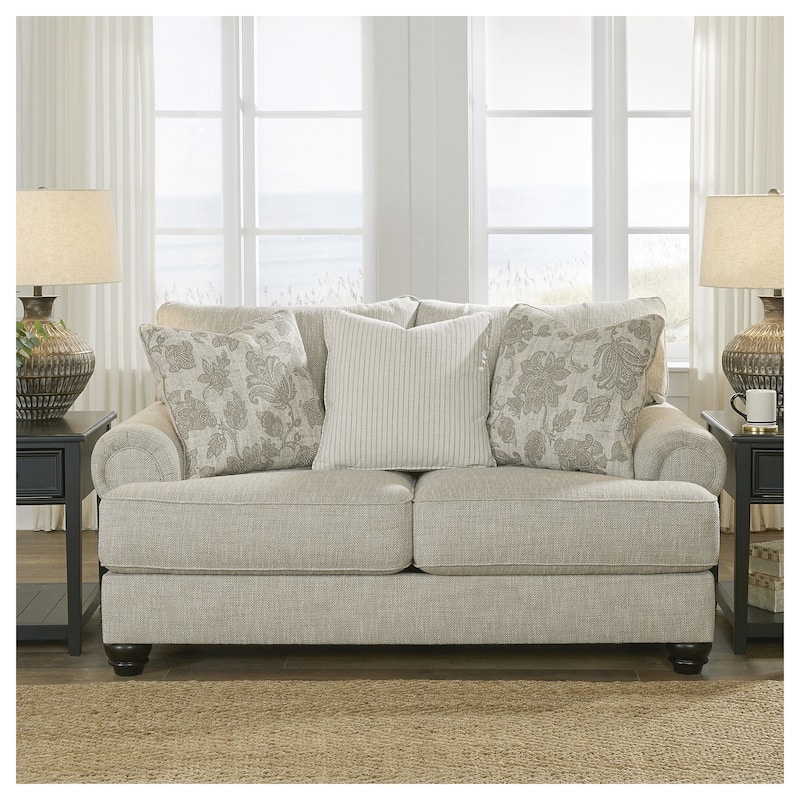 Signature Design by Ashley Asanti Gray Loveseat - 71"W x 44"D x 40"H - Fog