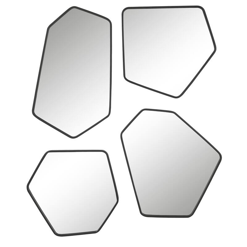 Uttermost Linneah Black Mirrors (Set of 4) - 12.125"W x 20.25"H x 1"D