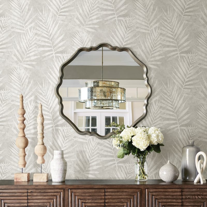 Chesapeake Amador Silver Palm Wallpaper - 20.5in x 396in x 0.025in