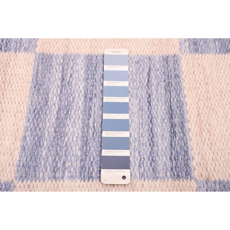 ECARPETGALLERY Flat-Weave Nevada Slate Blue Wool Kilim - 5'0 x 7'8