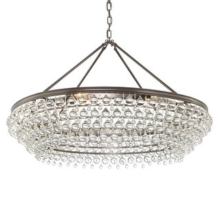 Calypso 8 Light Crystal Teardrop Vibrant Bronze Chandelier - 40'' W x 25.75'' H