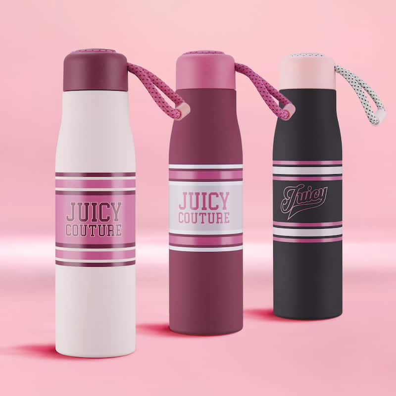 Juicy Couture Luxe Loop Hydration Stainless Steel Tumbler With Woven Loop Handle